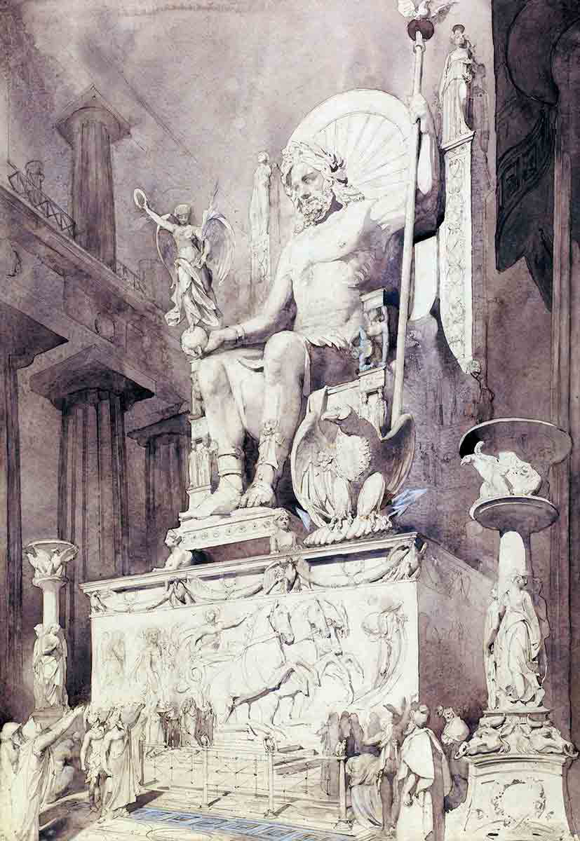 zeus olympia statue chryselephantine
