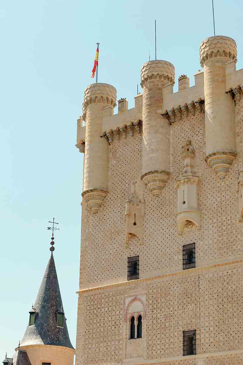 alcazar segovia close up tower spanish castle