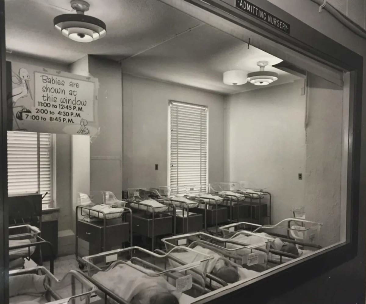 babies admitting nursery houston hospital showings 1960
