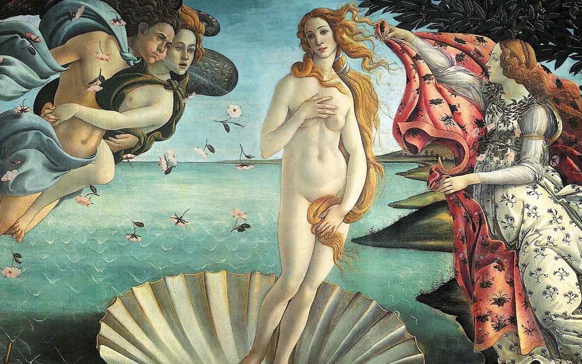 A photo of botticelli's birth of venus