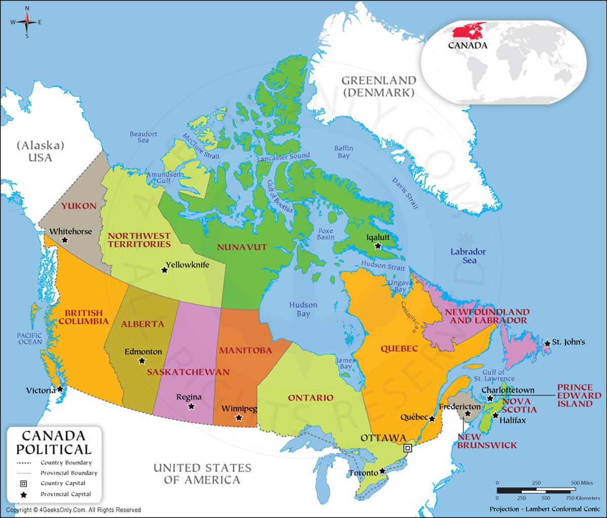 canada political map