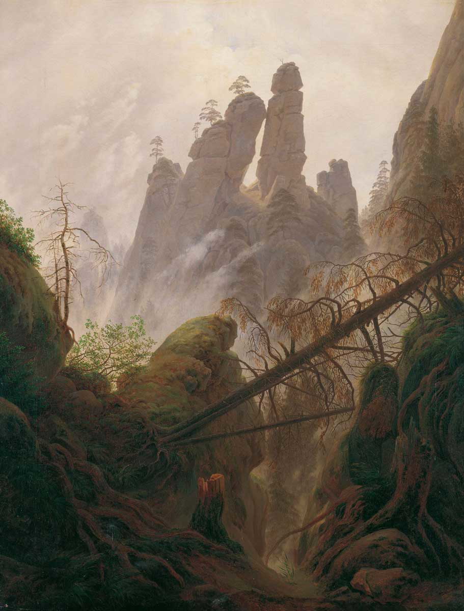 caspar david friedrich rocky landscape elbe mountains