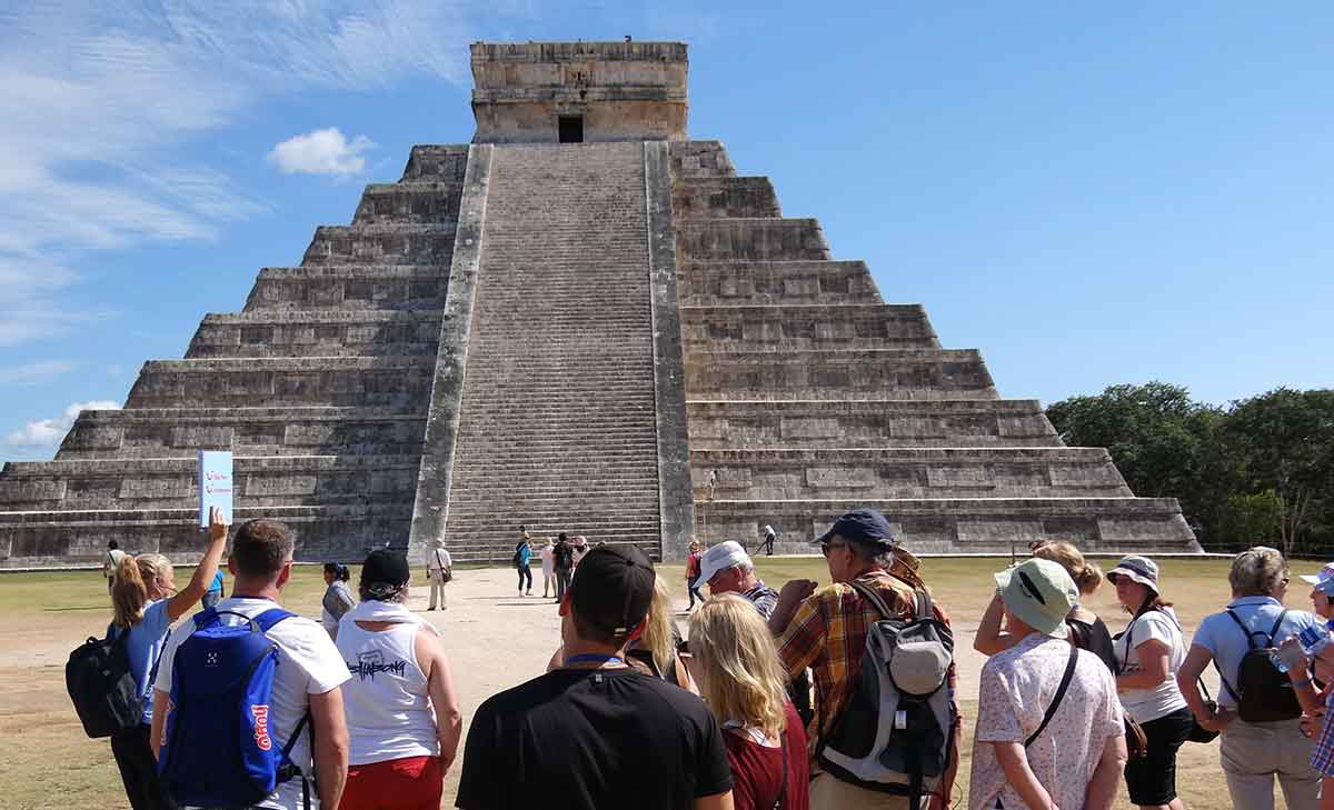 Tourists at Chichen Itza