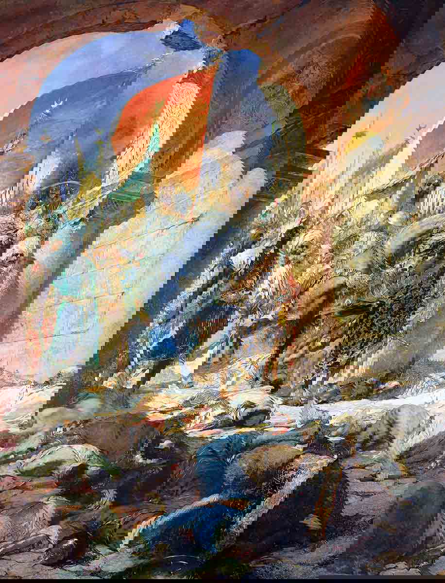entry mehmed fall of constantinople 1876 painting