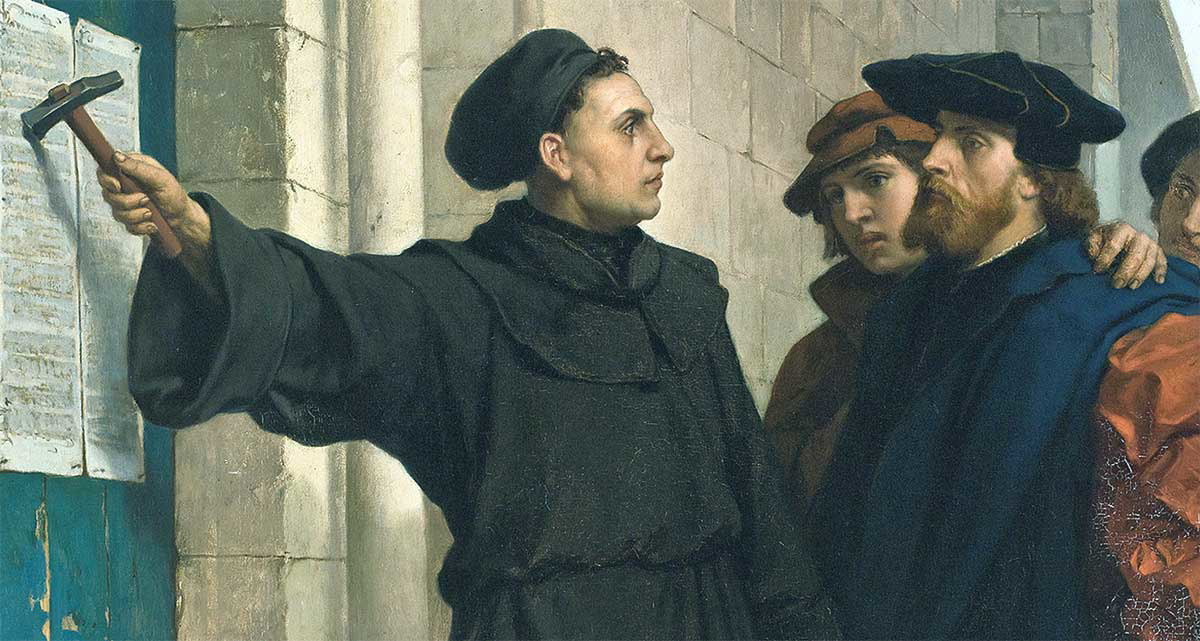 ferdinand pauwel luther hammers his 95 theses to the door