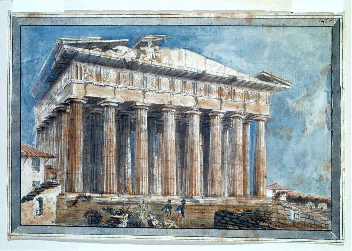 gell sir william removal sculptures pediments parthenon elgin