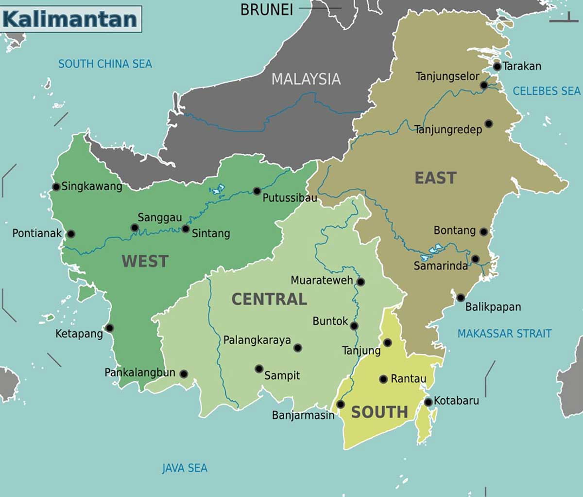 kalimantan indonesia map
