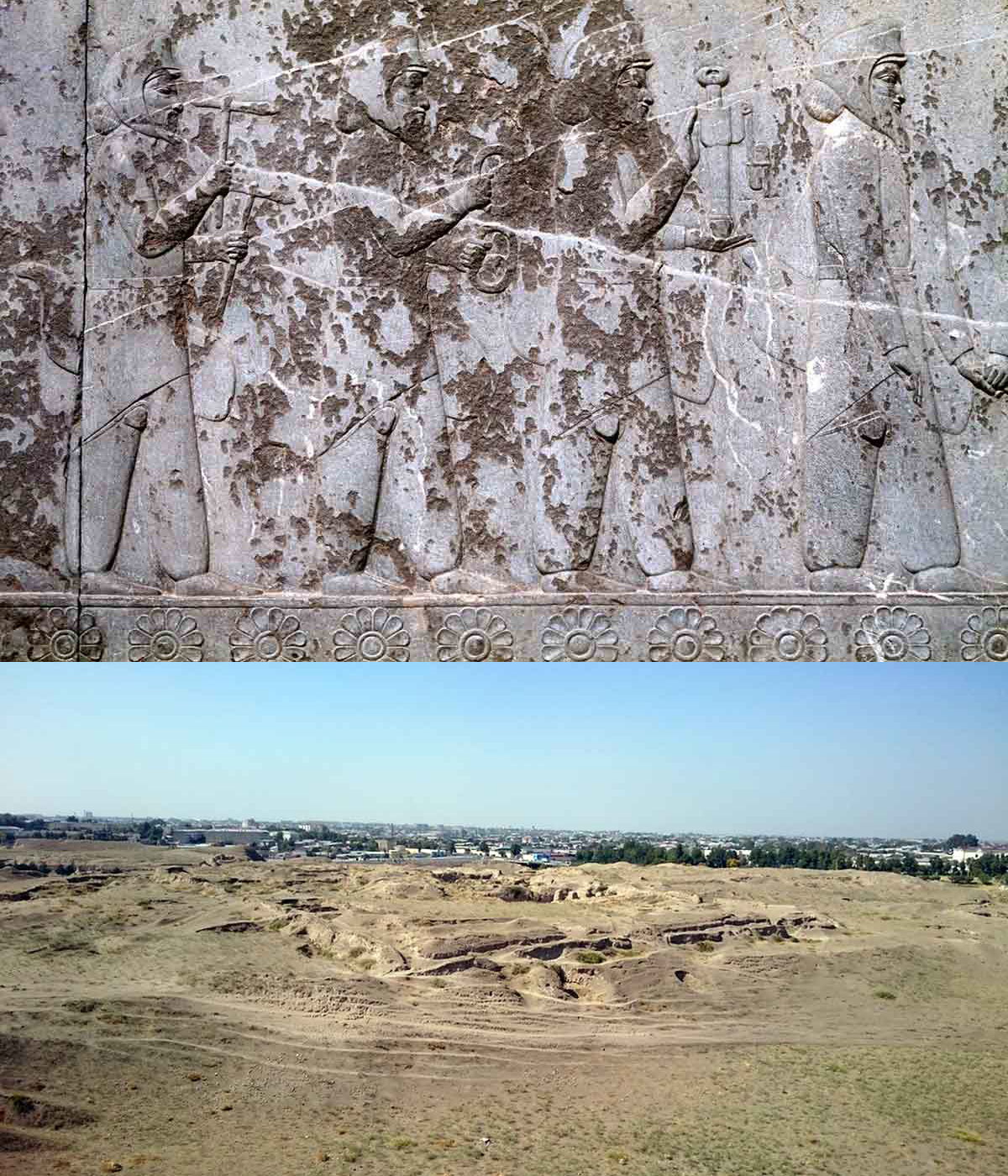 limestone relief sogdian delegation battle jaxartes view of maracanda battle of jaxartes
