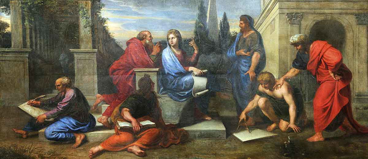 michele corneille aspasia surrounded greek philosophers