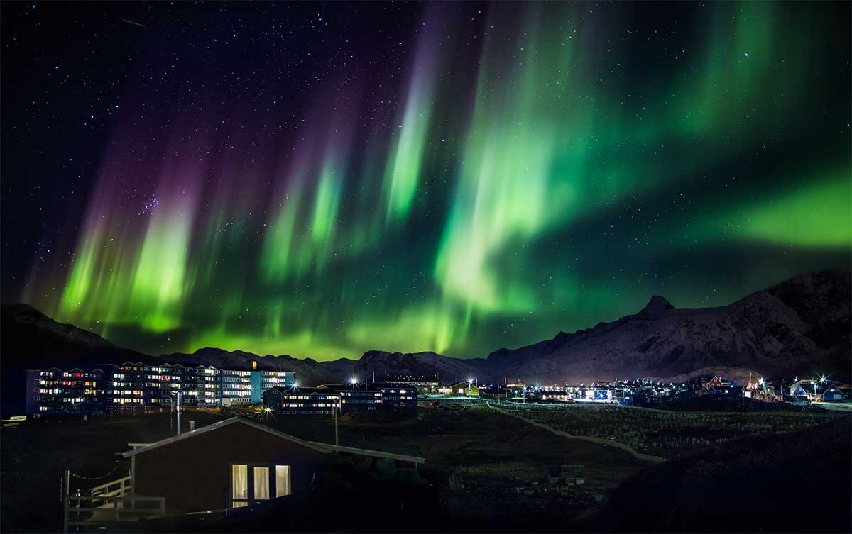 The Northern Lights over Greenland. Image: Wikimedia Commons