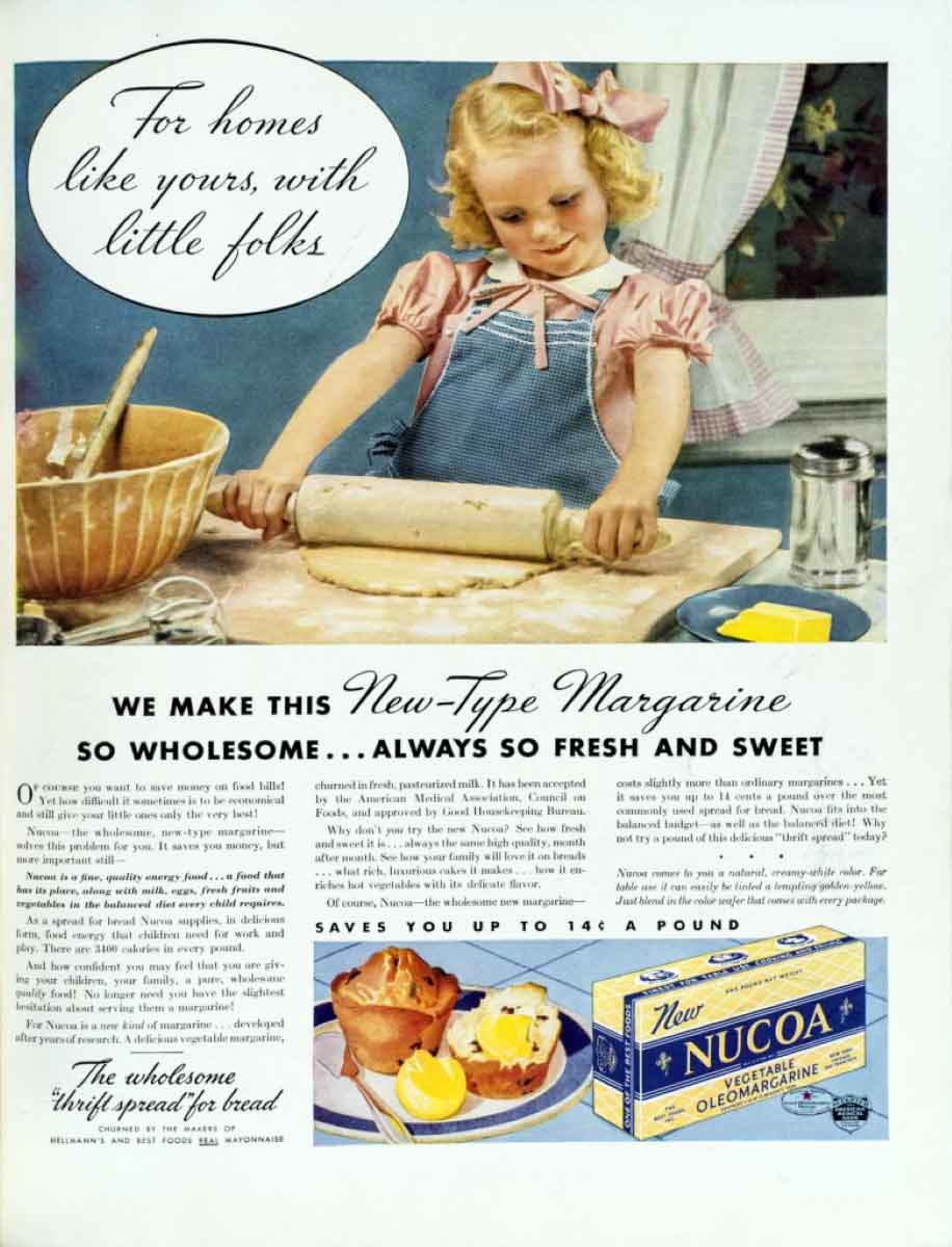 nucoa margarine print advertisement savings 1937