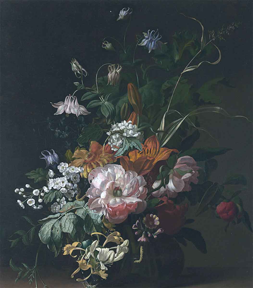 rachel ruysch flowers in a vase painting