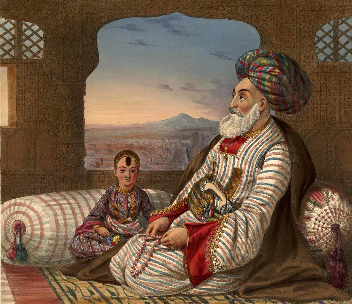 ratrray james dost mohammad khan with his son painting