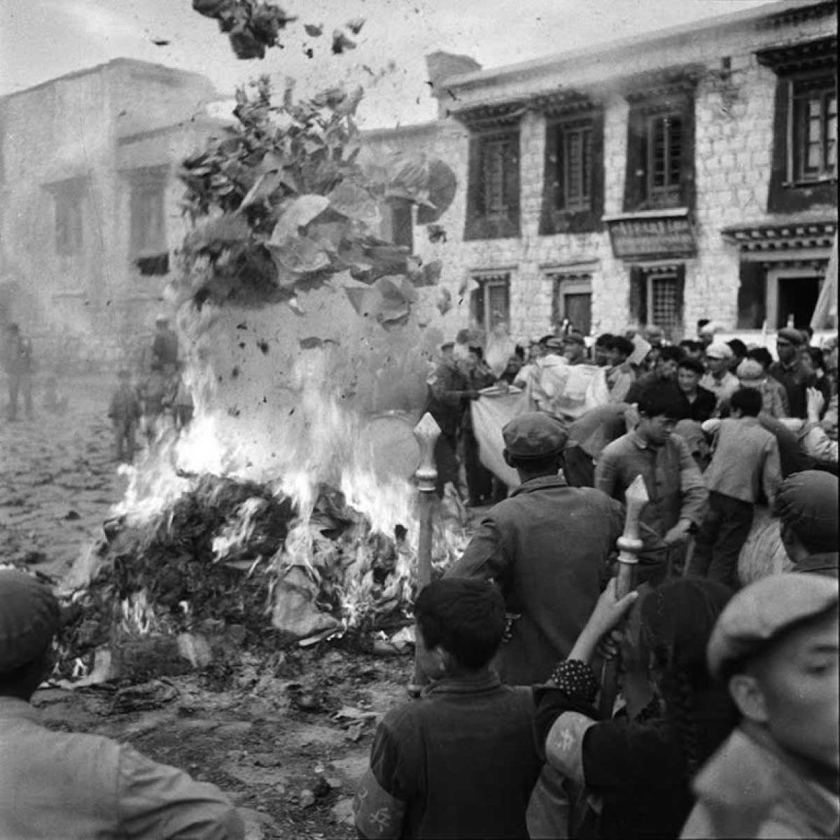 religious scriptures texts burned lhasa cultural revolution 1960s