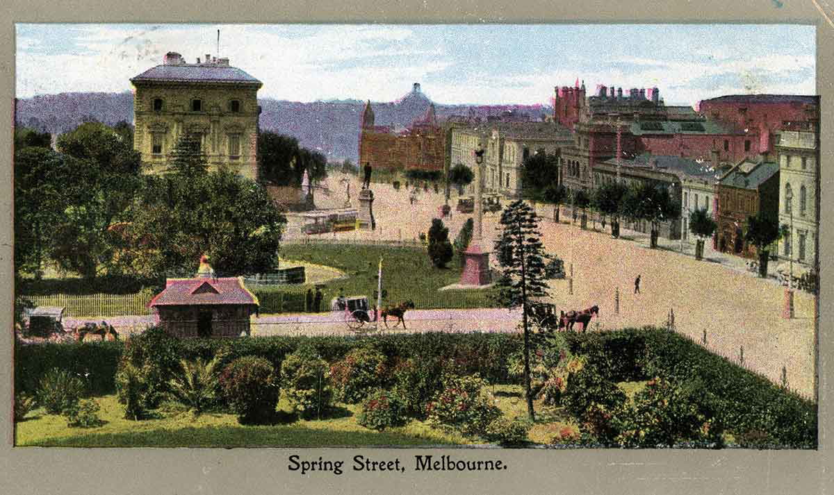 spring street postcard australian history