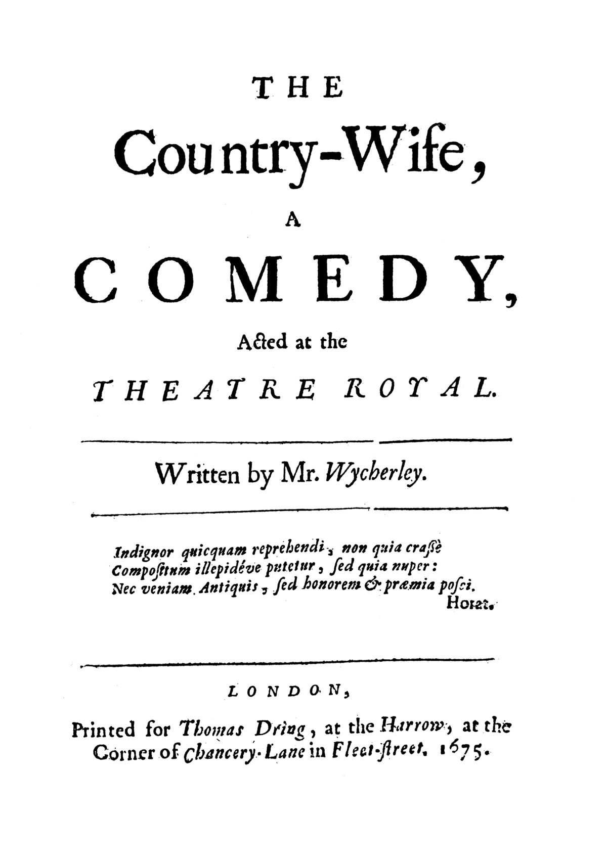 the country wife title page