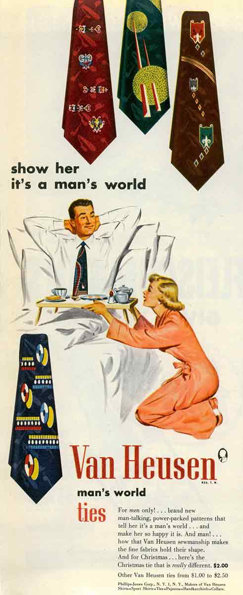 van heusen ties print advertisement 1951 mans world