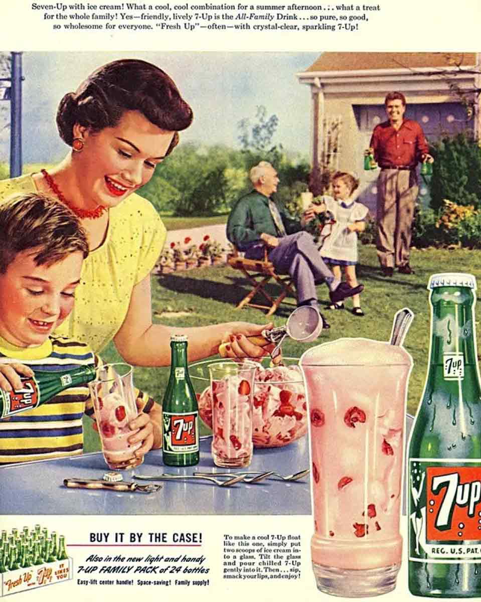 vintage print ads 7up suburban housewife 1950s