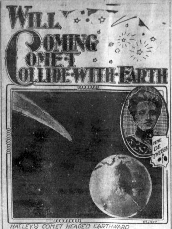 1907 Kentucky paper headline, “Will Coming Comet Collide with Earth?” Source: Library of Congress.