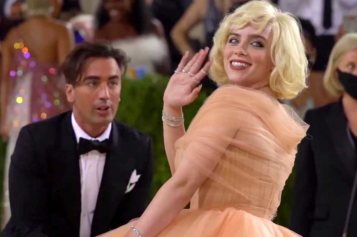 Pop star Billie Eilish attends the Met Gala in appropriate dress, New York City, 2021, Source: Wikimedia Commons