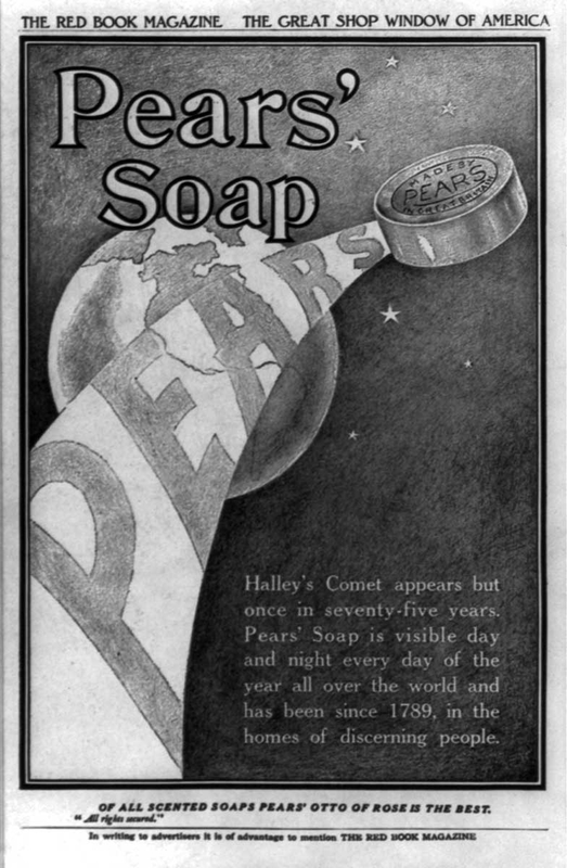 Advertisement for Pears' Soap illustrated with Halley's Comet, 1910. Source: Library of Congress