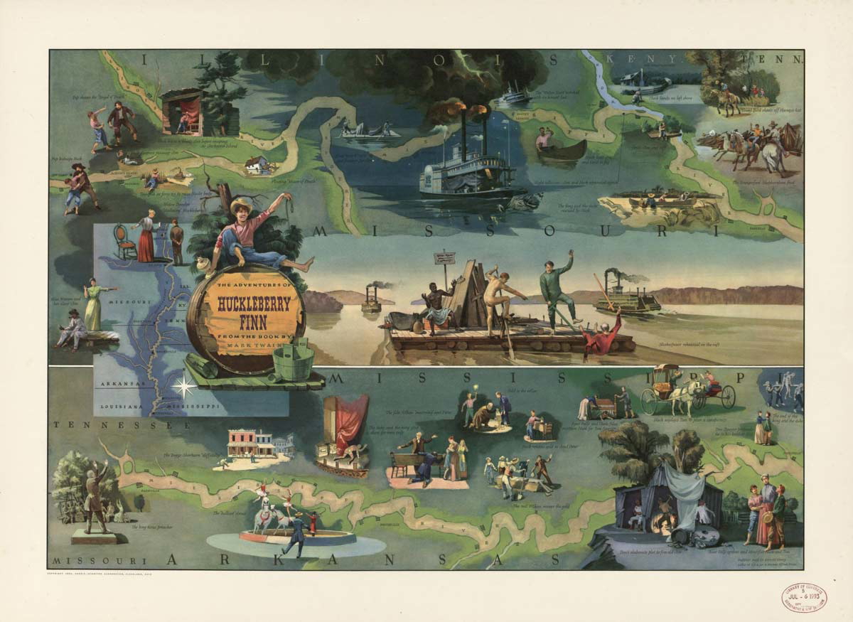 adventures huckleberry finn mark twain missouri map
