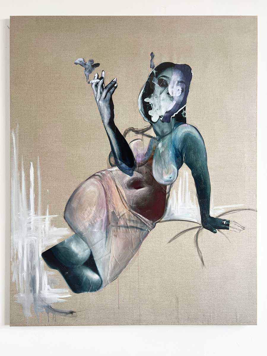 althea smoking sad cigarette smoker series