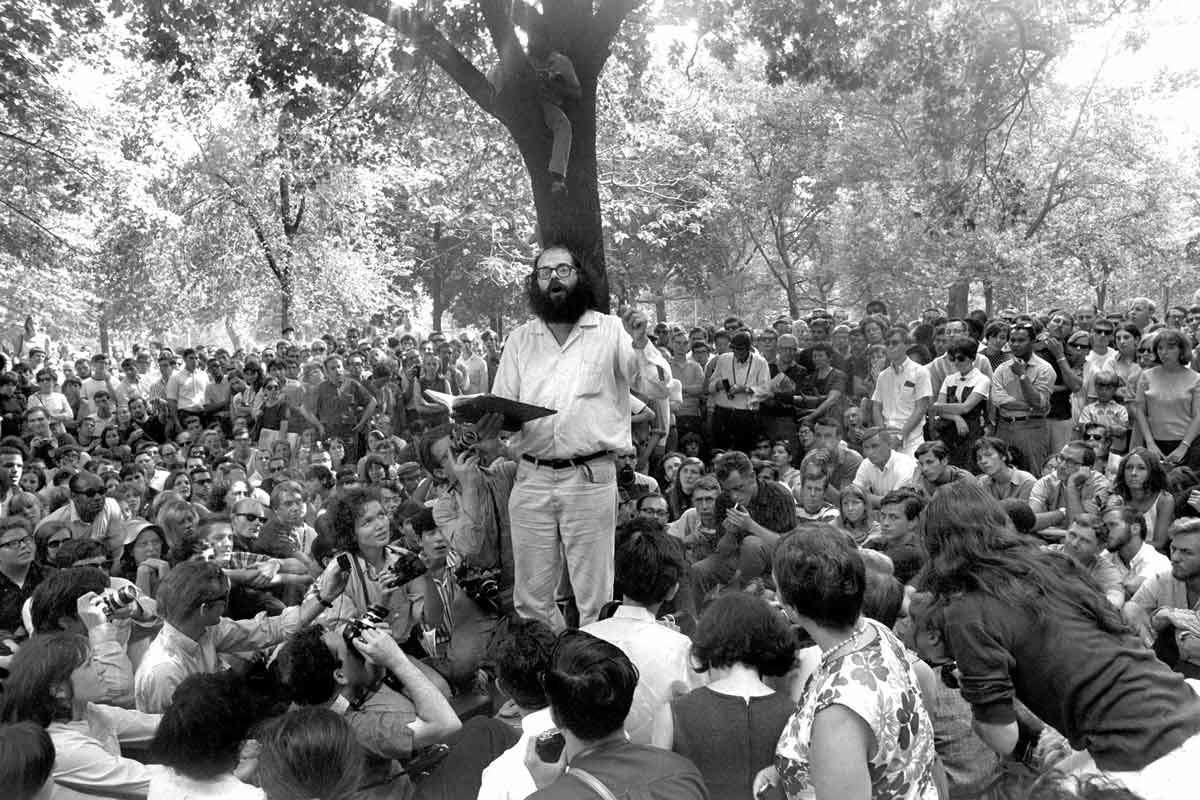 beat generation ginsberg reading poetry photograph