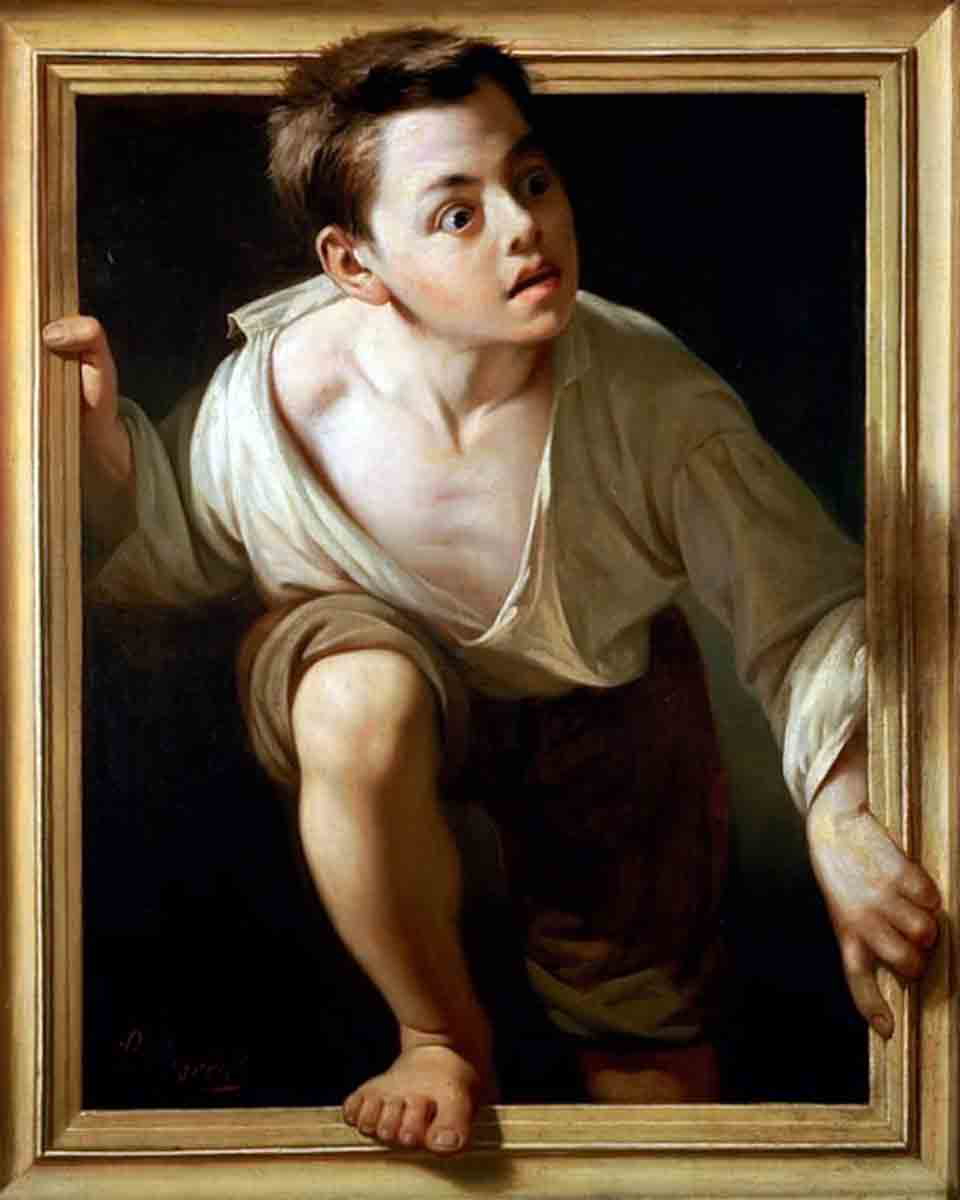 Painting by Pere Borrell del Caso, titled Escaping Criticism