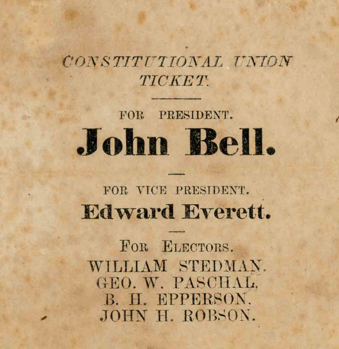 constitutional union party 1860