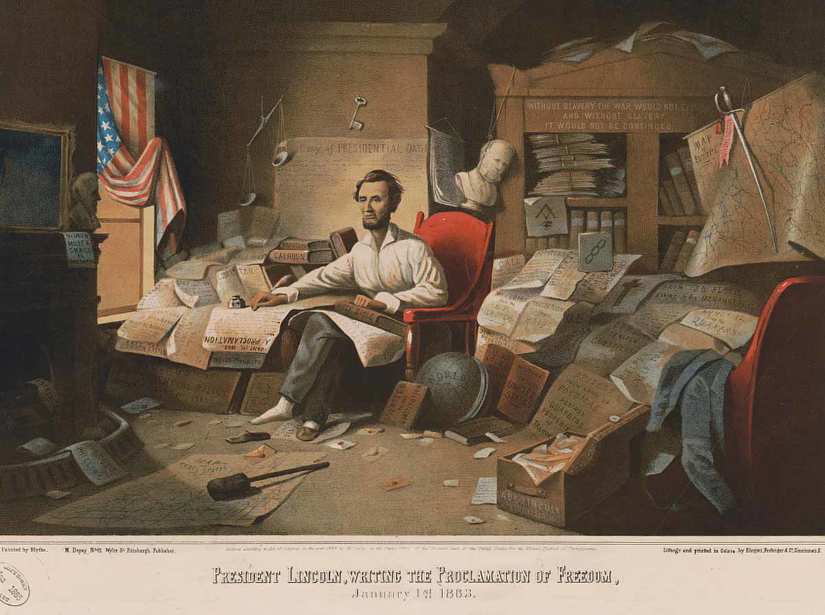 david gilmour abraham lincoln witing the proclamation of freedom