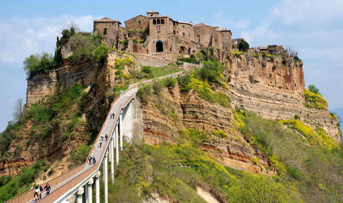 etruscan walled town lazio italy