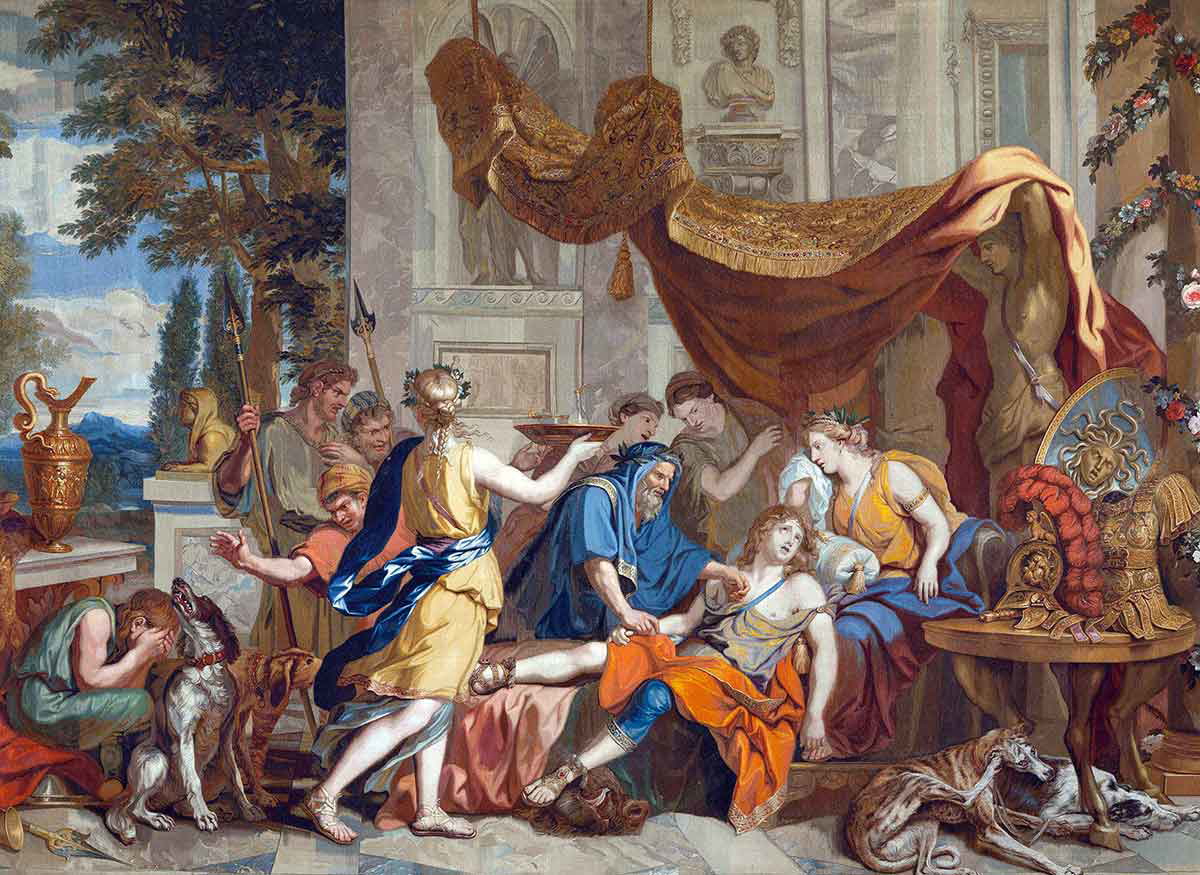 gobelins death meleager tapestry calydonian boar