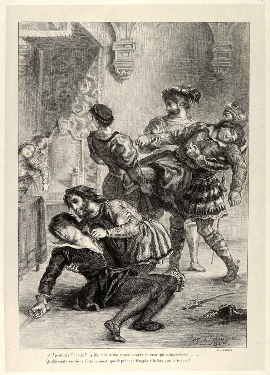 hamlet death scene shakespeare tragedy ending drawing