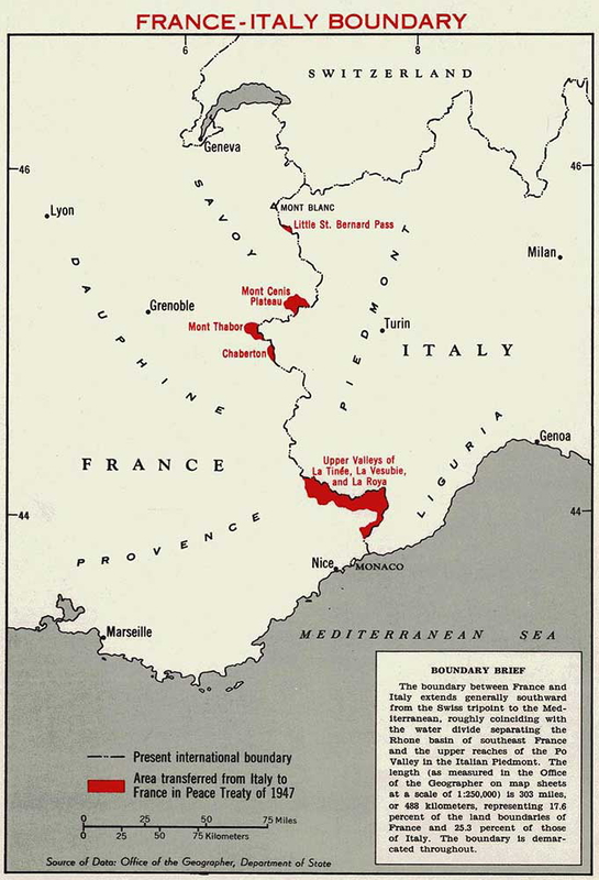 Italian Territory to France 1947 Source: Wikimedia Commons