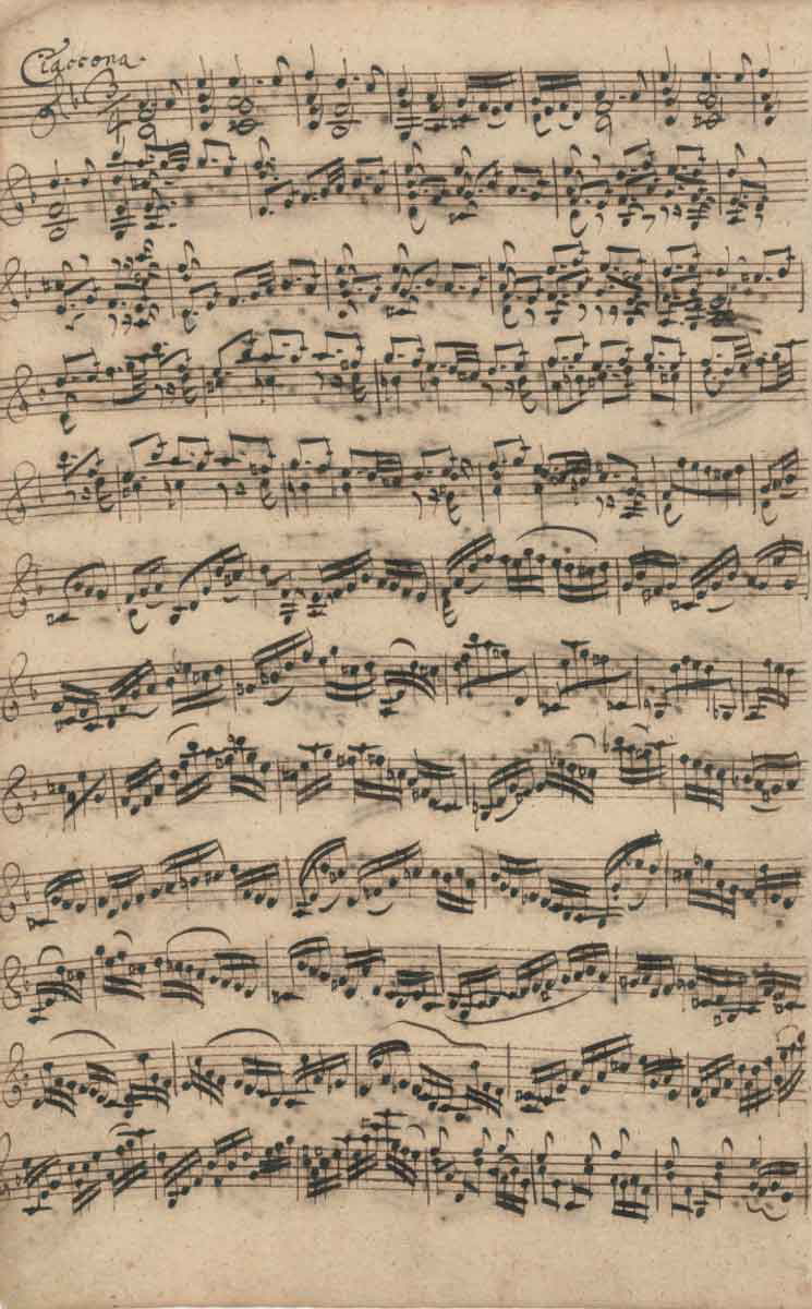 j s bach chaconne opening autograph score