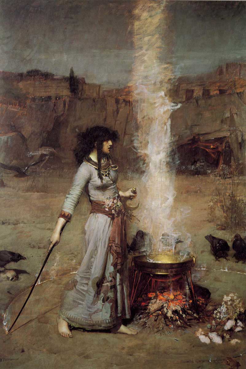 john william waterhouse the magic circle painting 1886