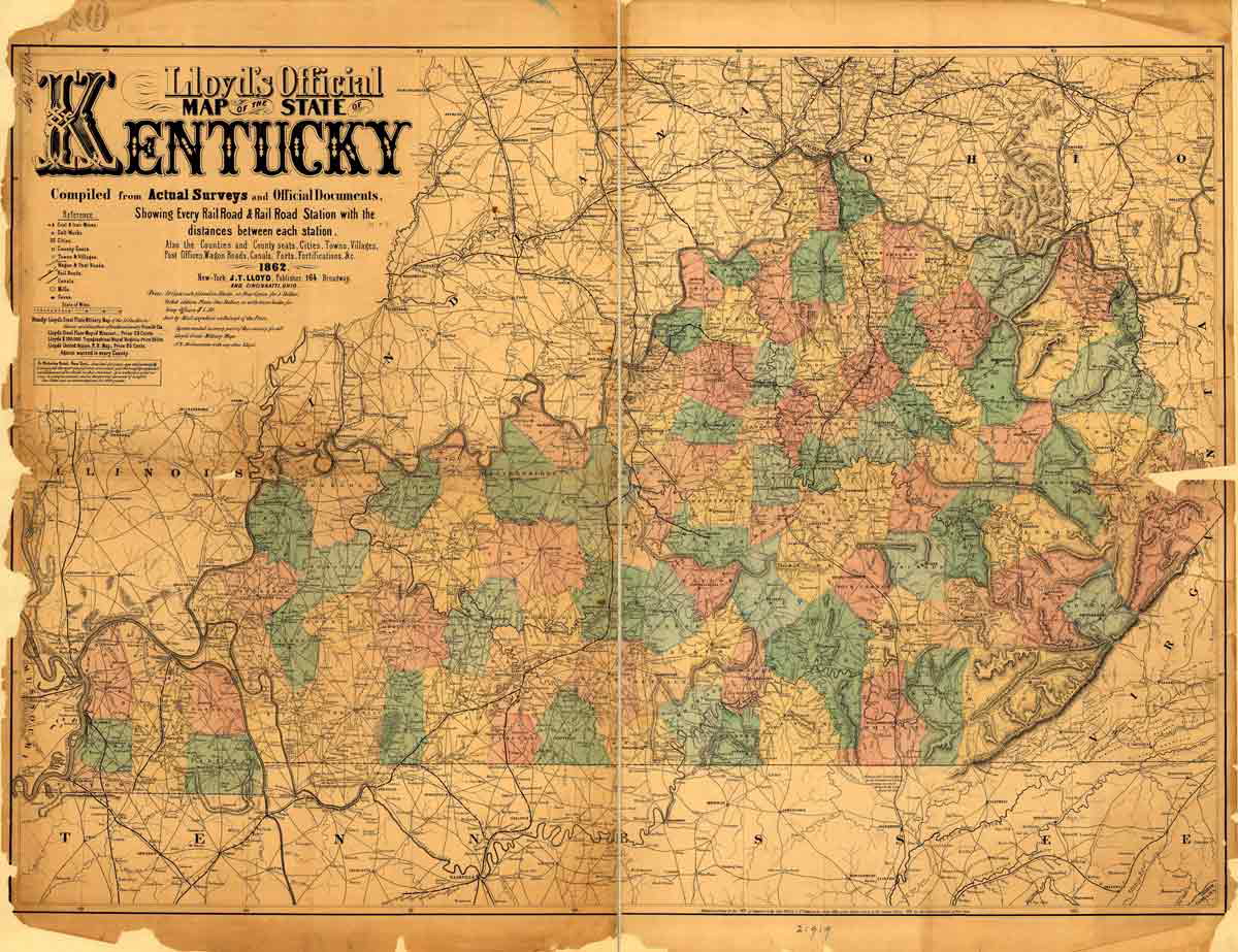 kentucky map 1862