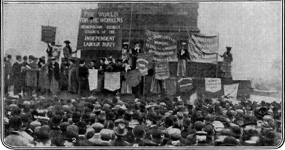 Rally at the Suffragettes Mud March on the 9th February 1907