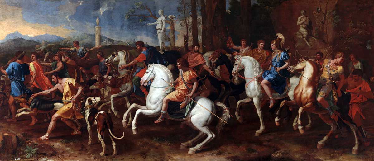 poussin hunt meleager calydonian boar painting