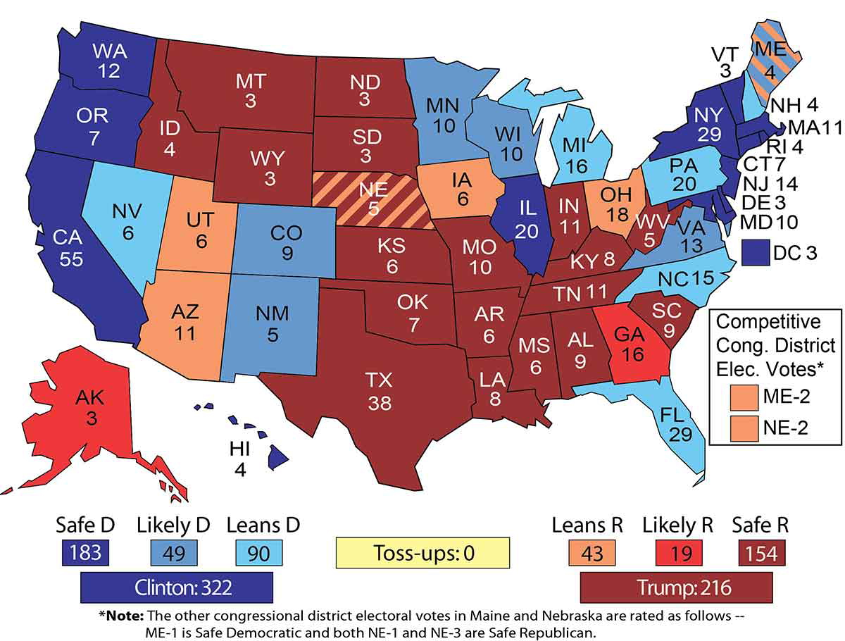 predicted electoral map 2016 election
