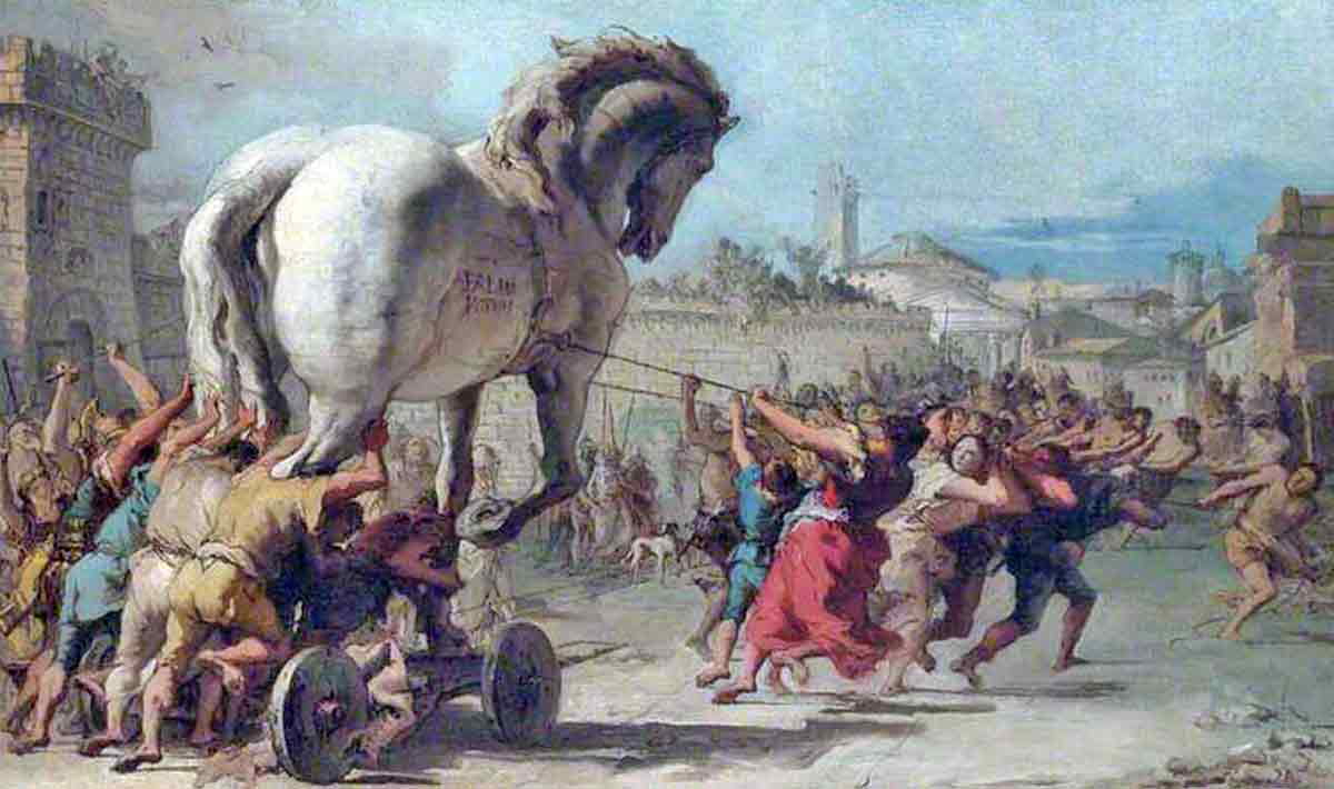 procession trojan horse troy giovanni domenico tiepolo