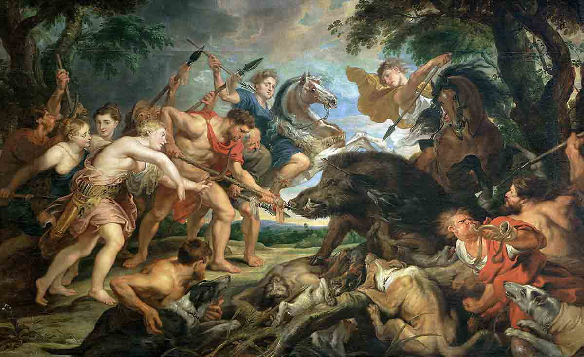 rubens calydonian boar hunt painting