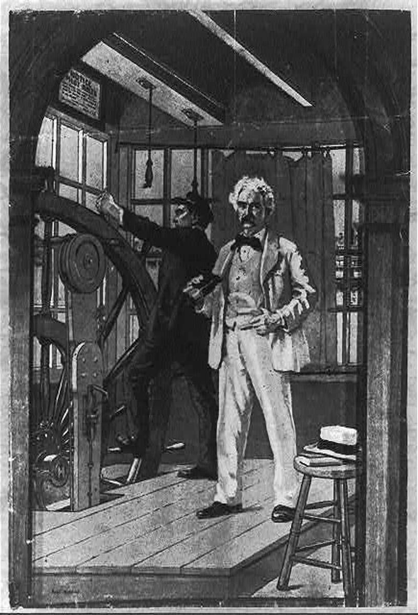 samuel clemens mark twain riverboat mississippi painting