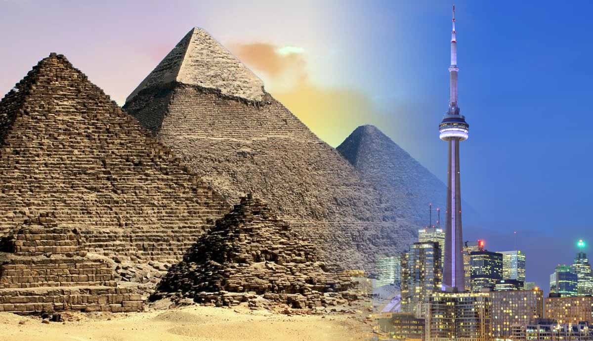 tallest wonder of the world pyramids cn tower