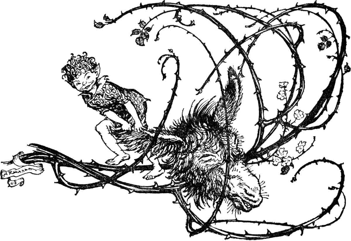 william shakespeare rackham illustration puck donkey