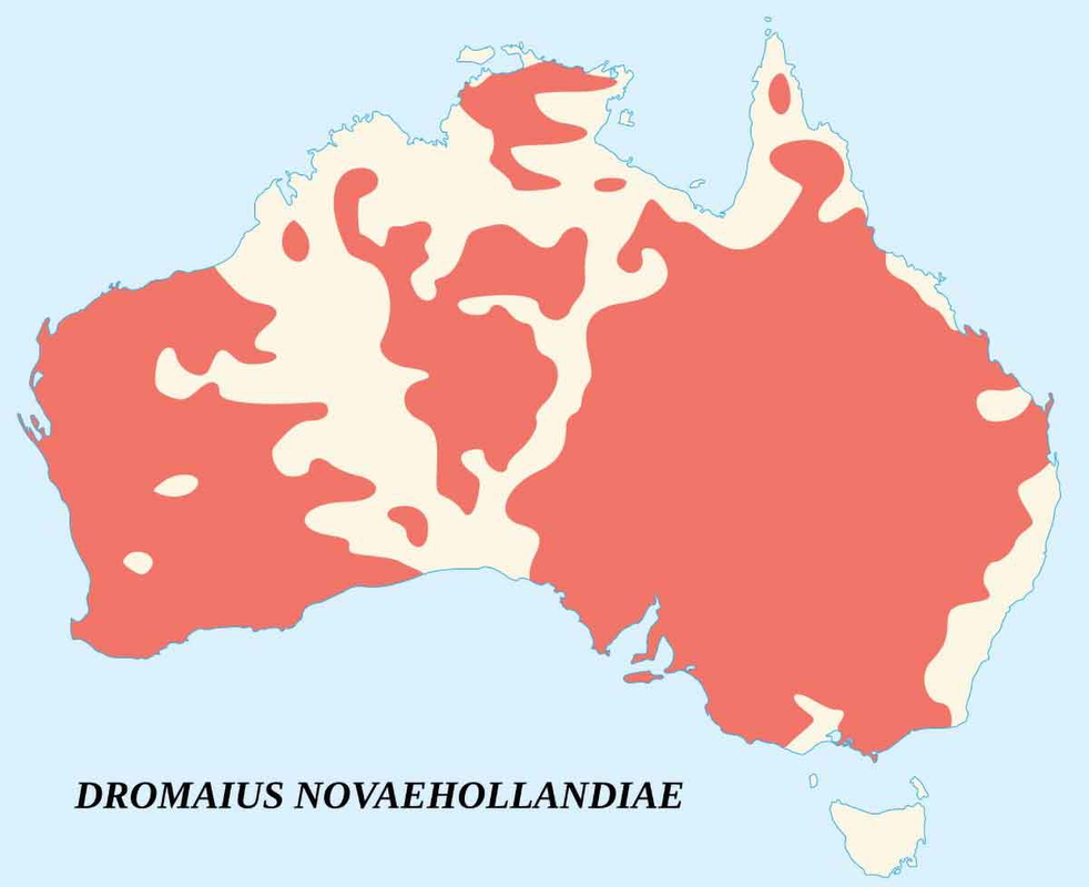 emu natural habitat map