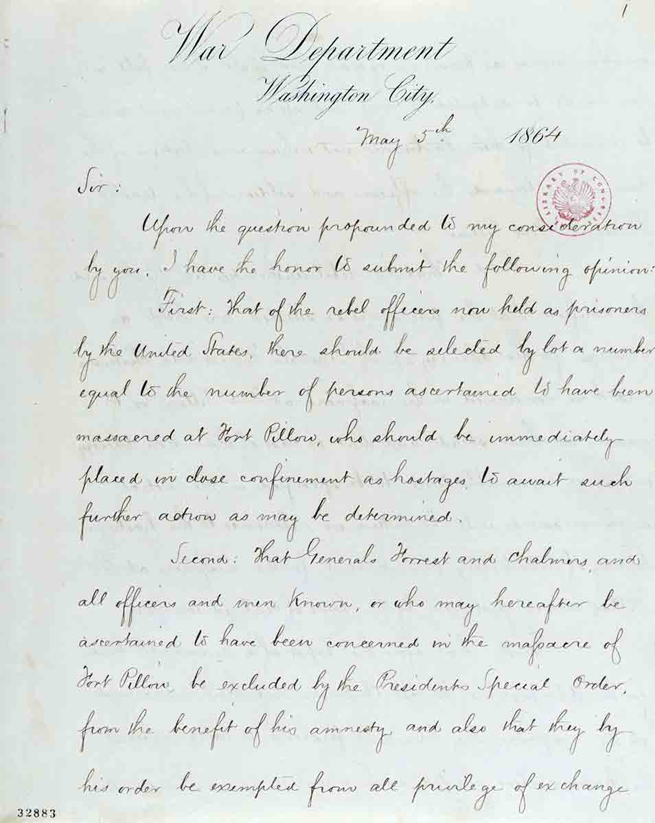 lincoln reaction fort pillow massacre