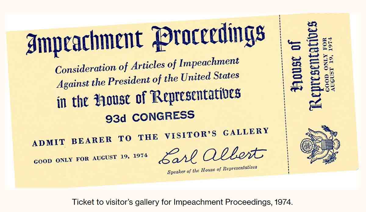 nixon impeachment proceedings ticket