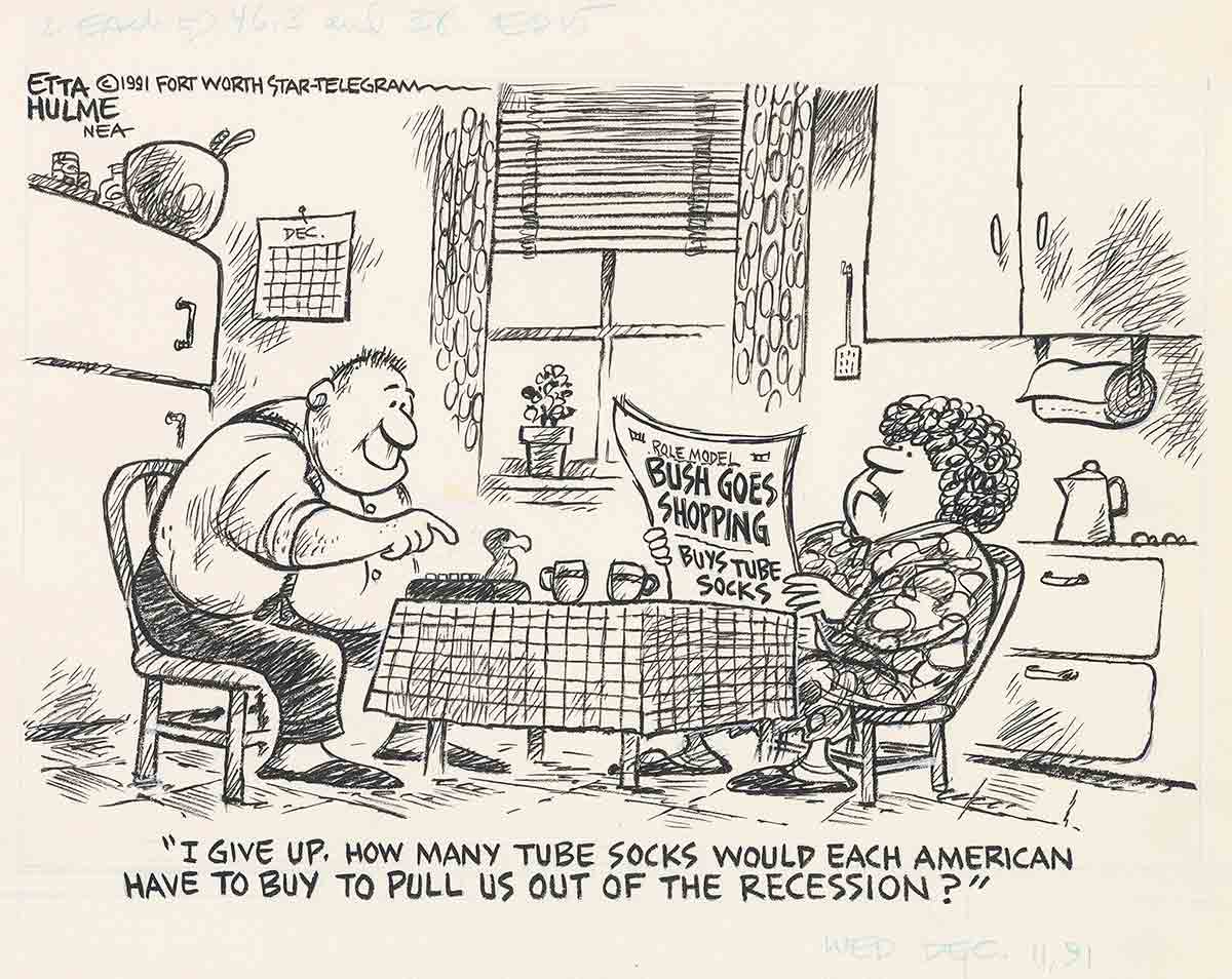 recession political cartoon 1991